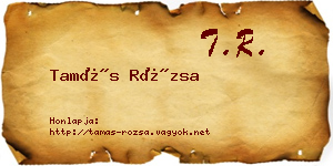 Tamás Rózsa névjegykártya