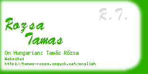 rozsa tamas business card